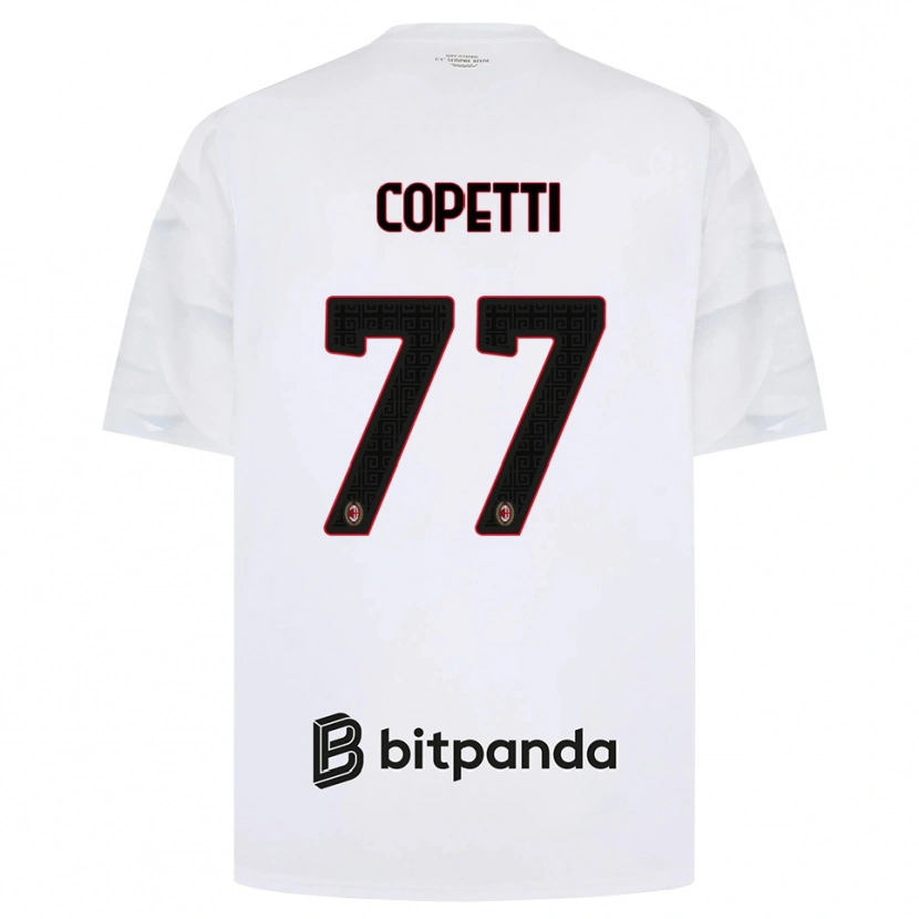 Danxen Kvinder Matilde Copetti #77 Hvid Rød Sort Udebane Spillertrøjer 2026/27 Trøje T-Shirt