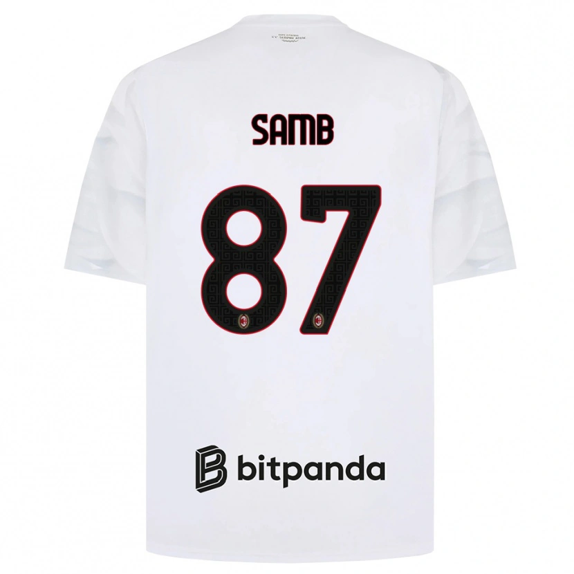 Danxen Kvinder Ablaye Samb #87 Hvid Rød Sort Udebane Spillertrøjer 2026/27 Trøje T-Shirt