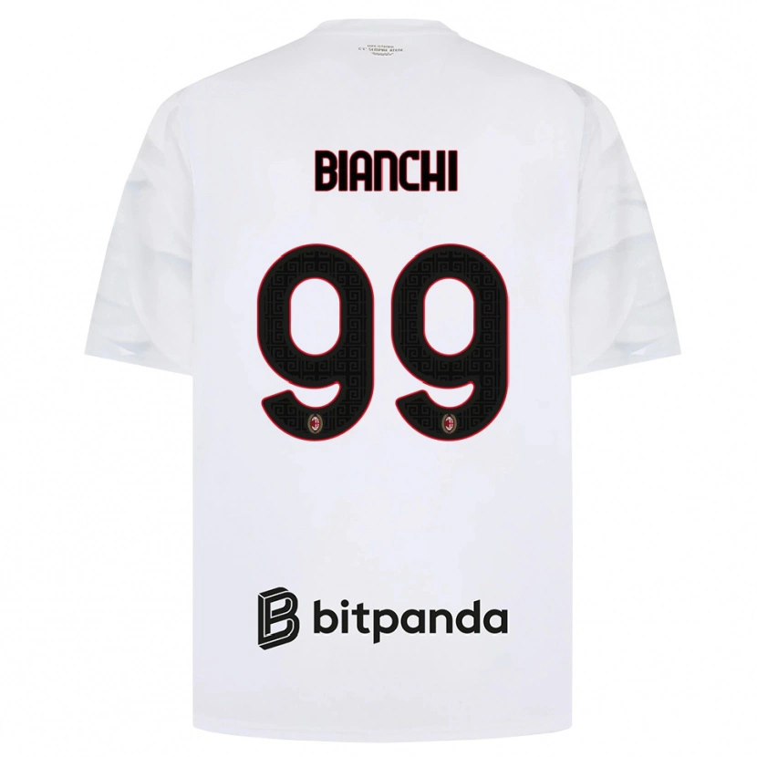 Danxen Kvinder Alessandro Bianchi #99 Hvid Rød Sort Udebane Spillertrøjer 2026/27 Trøje T-Shirt