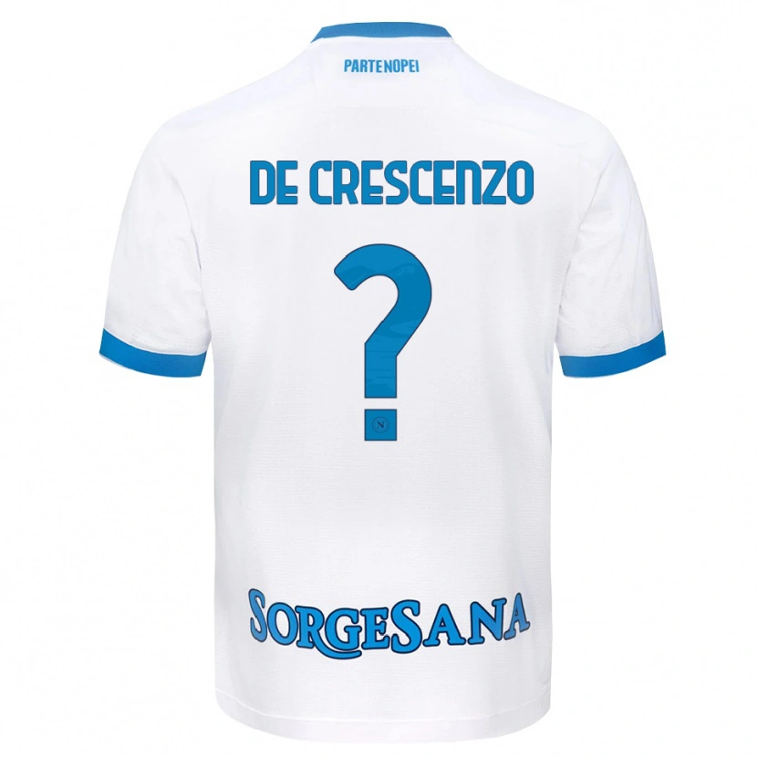 Danxen Kvinder Francesco De Crescenzo #0 Hvid Himmelblå Udebane Spillertrøjer 2026/27 Trøje T-Shirt