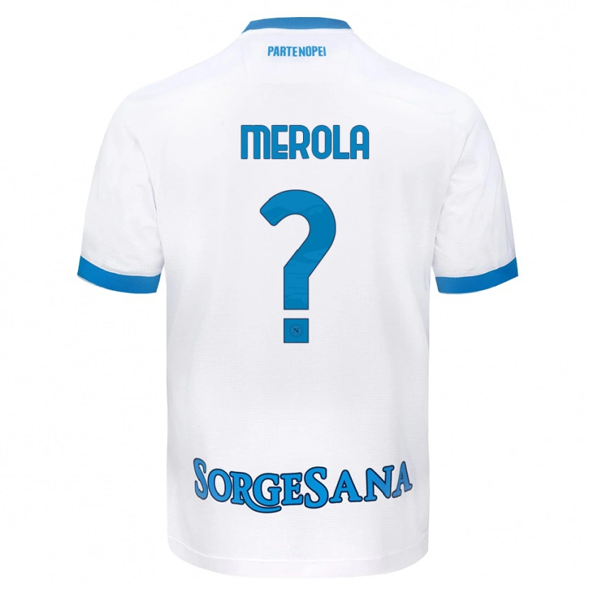 Danxen Kvinder Marco Merola #0 Hvid Himmelblå Udebane Spillertrøjer 2026/27 Trøje T-Shirt