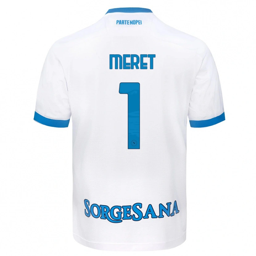 Danxen Kvinder Alex Meret #1 Hvid Himmelblå Udebane Spillertrøjer 2026/27 Trøje T-Shirt