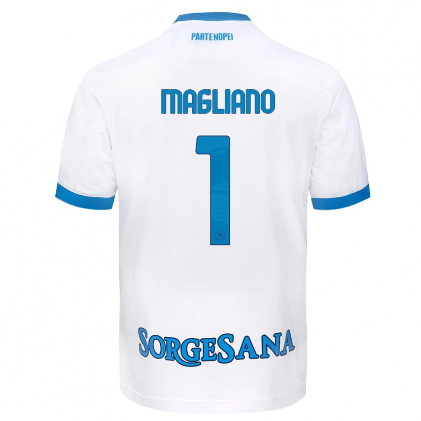 Danxen Kvinder Mattia Magliano #1 Hvid Himmelblå Udebane Spillertrøjer 2026/27 Trøje T-Shirt