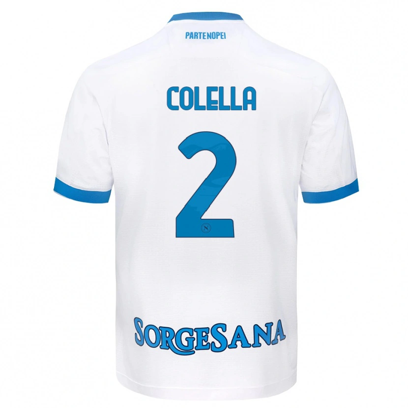 Danxen Kvinder Raffaele Colella #2 Hvid Himmelblå Udebane Spillertrøjer 2026/27 Trøje T-Shirt