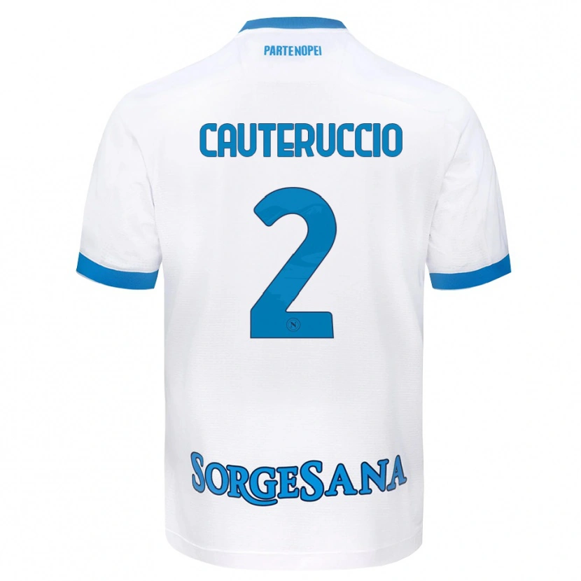Danxen Kvinder Walter Cauteruccio #2 Hvid Himmelblå Udebane Spillertrøjer 2026/27 Trøje T-Shirt
