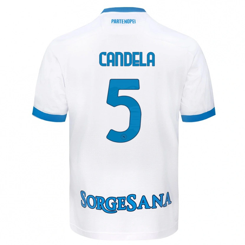 Danxen Kvinder Ivan Candela #5 Hvid Himmelblå Udebane Spillertrøjer 2026/27 Trøje T-Shirt