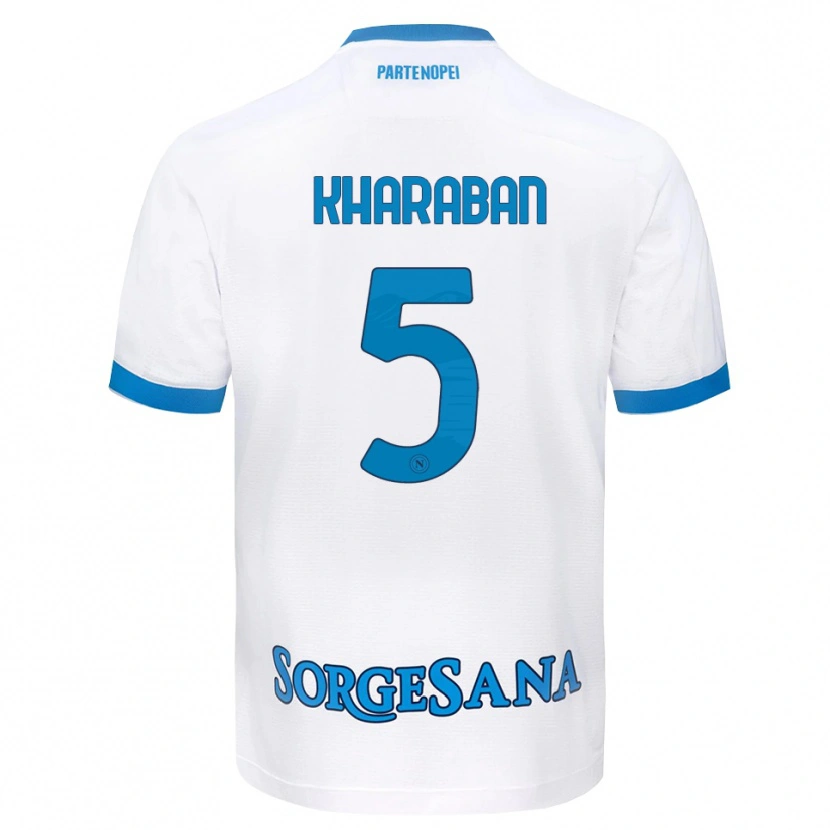 Danxen Kvinder Vitaliy Kharaban #5 Hvid Himmelblå Udebane Spillertrøjer 2026/27 Trøje T-Shirt