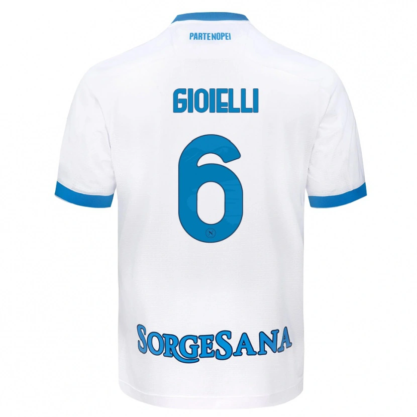 Danxen Kvinder Francesco Pio Gioielli #6 Hvid Himmelblå Udebane Spillertrøjer 2026/27 Trøje T-Shirt