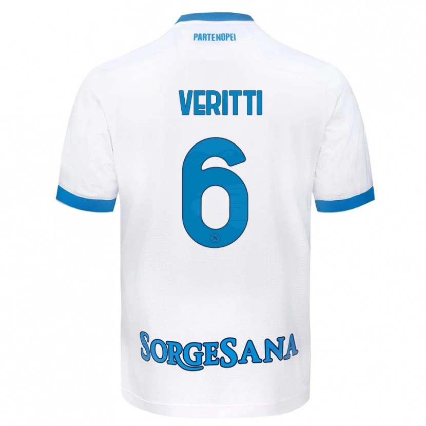 Danxen Kvinder Federica Veritti #6 Hvid Himmelblå Udebane Spillertrøjer 2026/27 Trøje T-Shirt