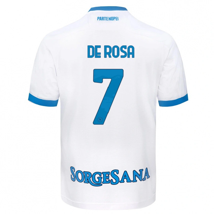 Danxen Kvinder Vincenzo De Rosa #7 Hvid Himmelblå Udebane Spillertrøjer 2026/27 Trøje T-Shirt