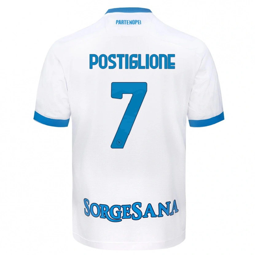 Danxen Kvinder Tommaso Postiglione #7 Hvid Himmelblå Udebane Spillertrøjer 2026/27 Trøje T-Shirt