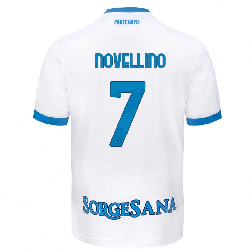 Danxen Kvinder Debora Novellino #7 Hvid Himmelblå Udebane Spillertrøjer 2026/27 Trøje T-Shirt