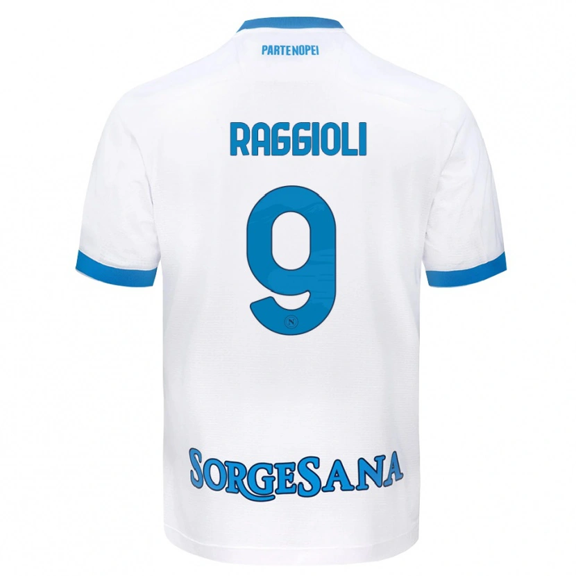 Danxen Kvinder Christian Raggioli #9 Hvid Himmelblå Udebane Spillertrøjer 2026/27 Trøje T-Shirt