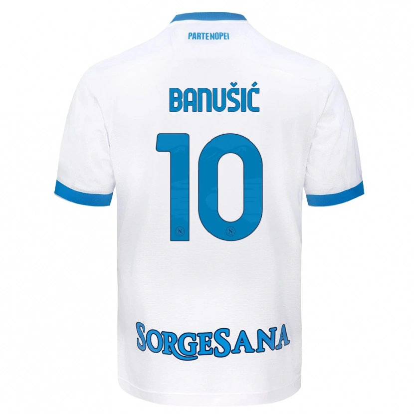 Danxen Kvinder Marija Maredinho Banušić #10 Hvid Himmelblå Udebane Spillertrøjer 2026/27 Trøje T-Shirt