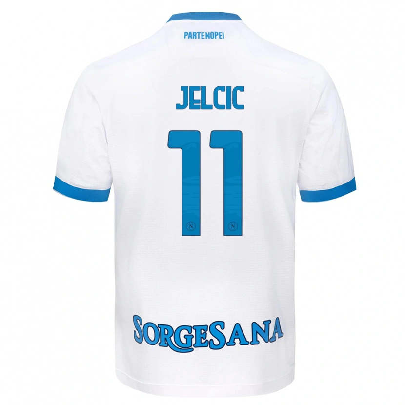Danxen Kvinder Maja Jelčić #11 Hvid Himmelblå Udebane Spillertrøjer 2026/27 Trøje T-Shirt