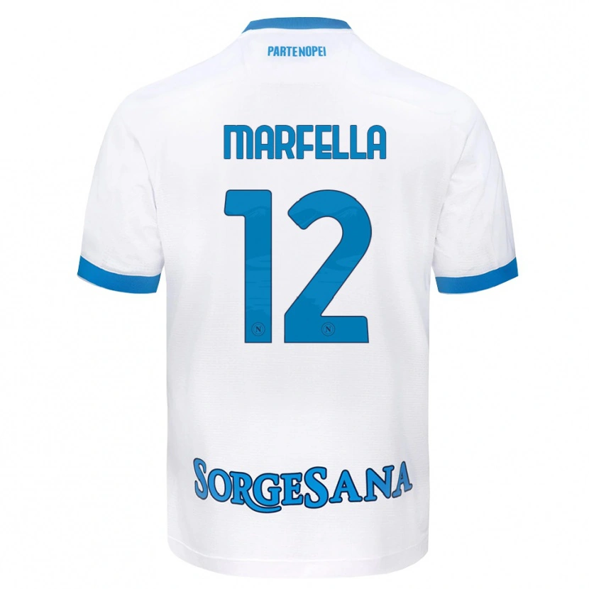 Danxen Kvinder Davide Marfella #12 Hvid Himmelblå Udebane Spillertrøjer 2026/27 Trøje T-Shirt