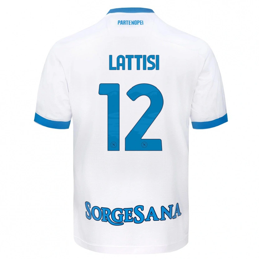 Danxen Kvinder Francesco Lattisi #12 Hvid Himmelblå Udebane Spillertrøjer 2026/27 Trøje T-Shirt