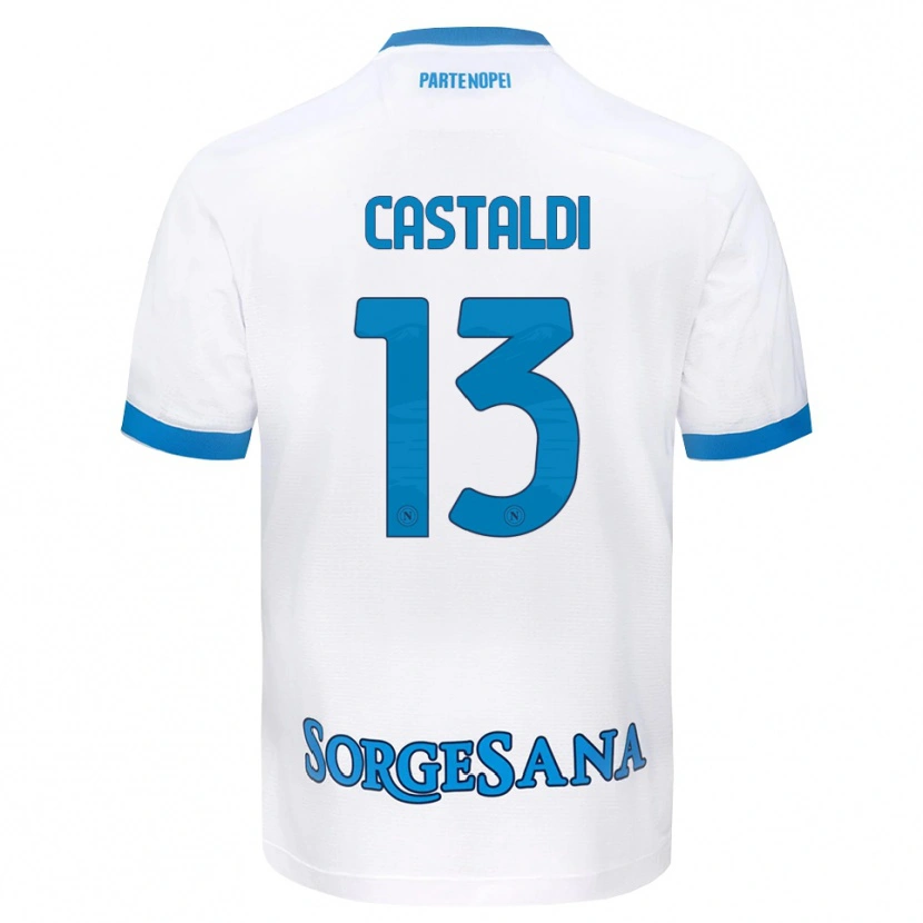 Danxen Kvinder Ciro Castaldi #13 Hvid Himmelblå Udebane Spillertrøjer 2026/27 Trøje T-Shirt