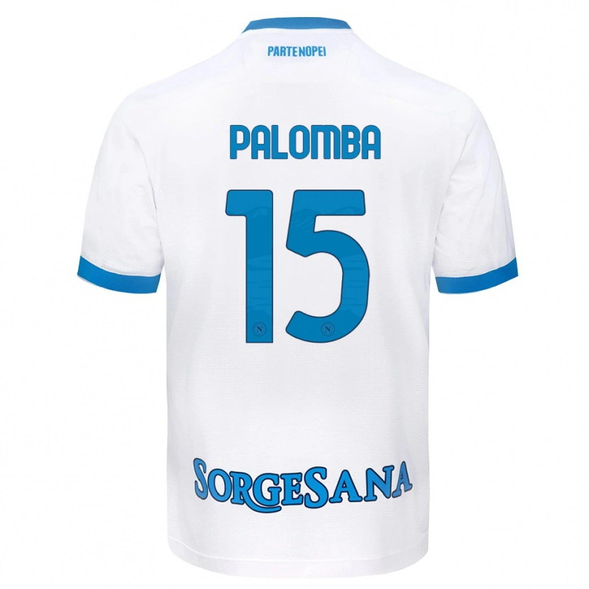 Danxen Kvinder Fabio Palomba #15 Hvid Himmelblå Udebane Spillertrøjer 2026/27 Trøje T-Shirt