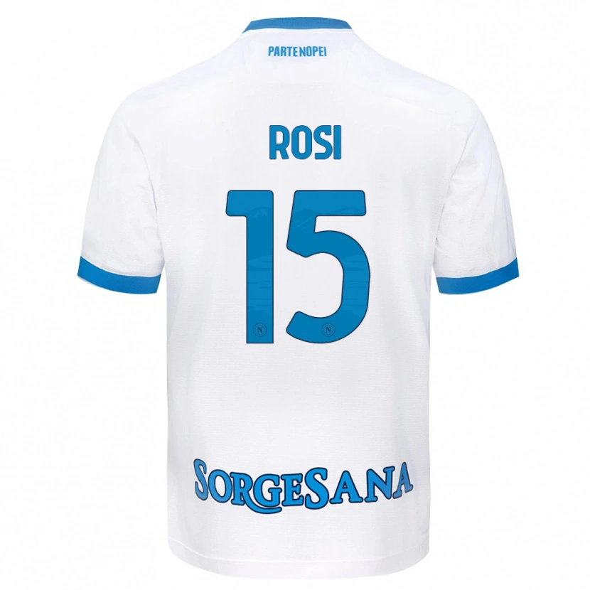 Danxen Kvinder Pasquale Rosi #15 Hvid Himmelblå Udebane Spillertrøjer 2026/27 Trøje T-Shirt