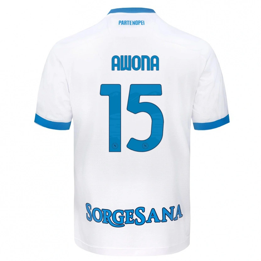 Danxen Kvinder Aurelle Awona #15 Hvid Himmelblå Udebane Spillertrøjer 2026/27 Trøje T-Shirt
