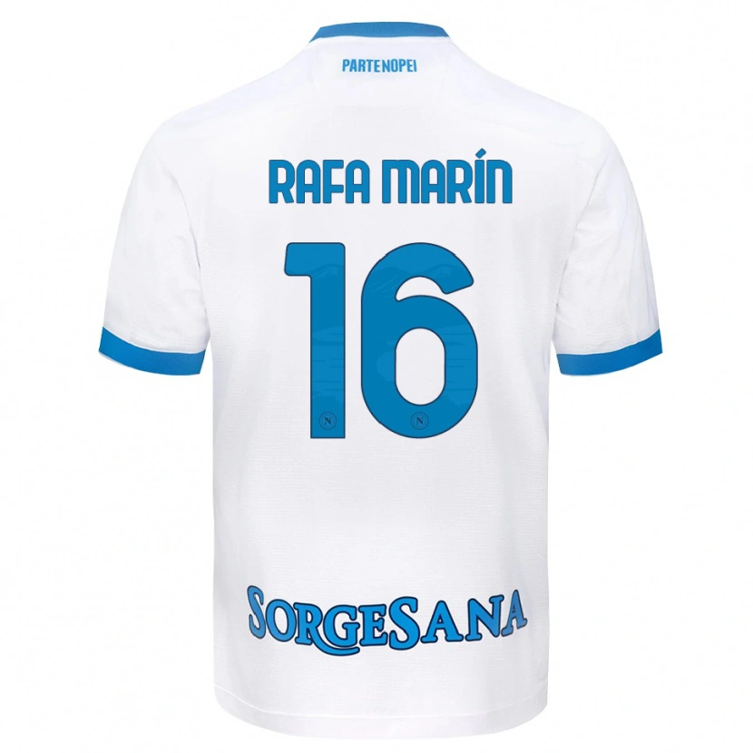 Danxen Kvinder Rafa Marín #16 Hvid Himmelblå Udebane Spillertrøjer 2026/27 Trøje T-Shirt