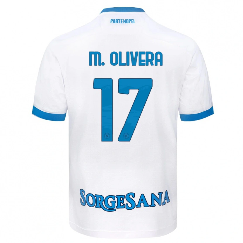 Danxen Kvinder Mathías Olivera #17 Hvid Himmelblå Udebane Spillertrøjer 2026/27 Trøje T-Shirt
