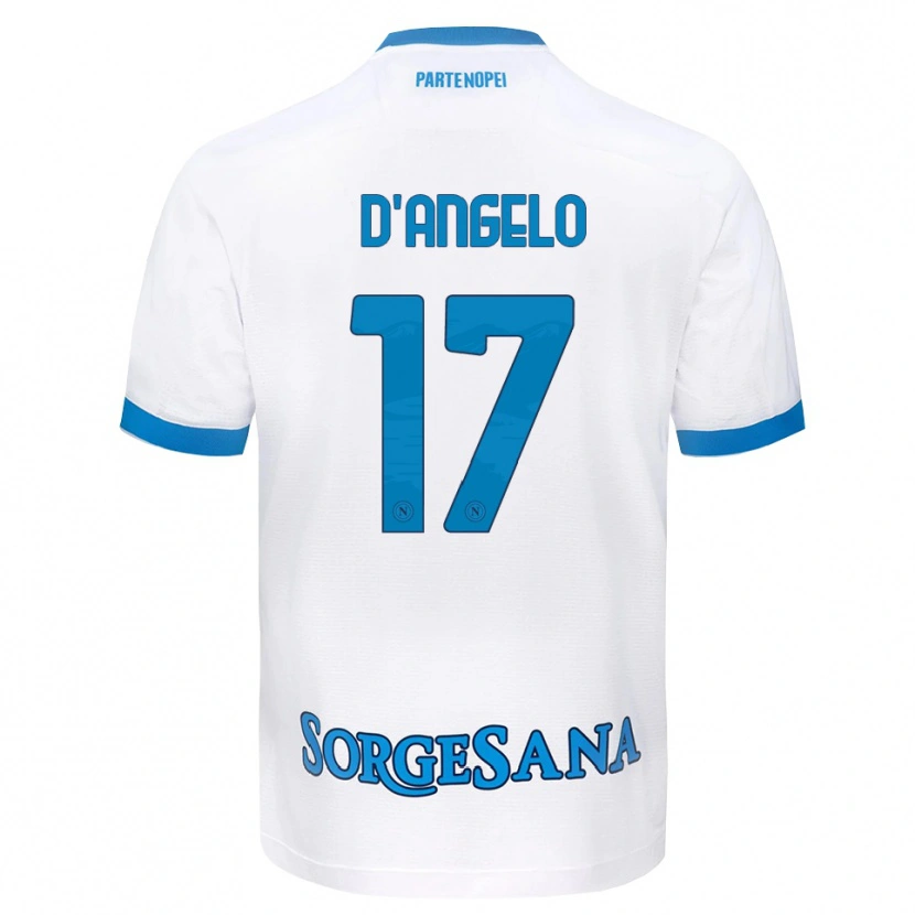 Danxen Kvinder Giuseppe D'angelo #17 Hvid Himmelblå Udebane Spillertrøjer 2026/27 Trøje T-Shirt