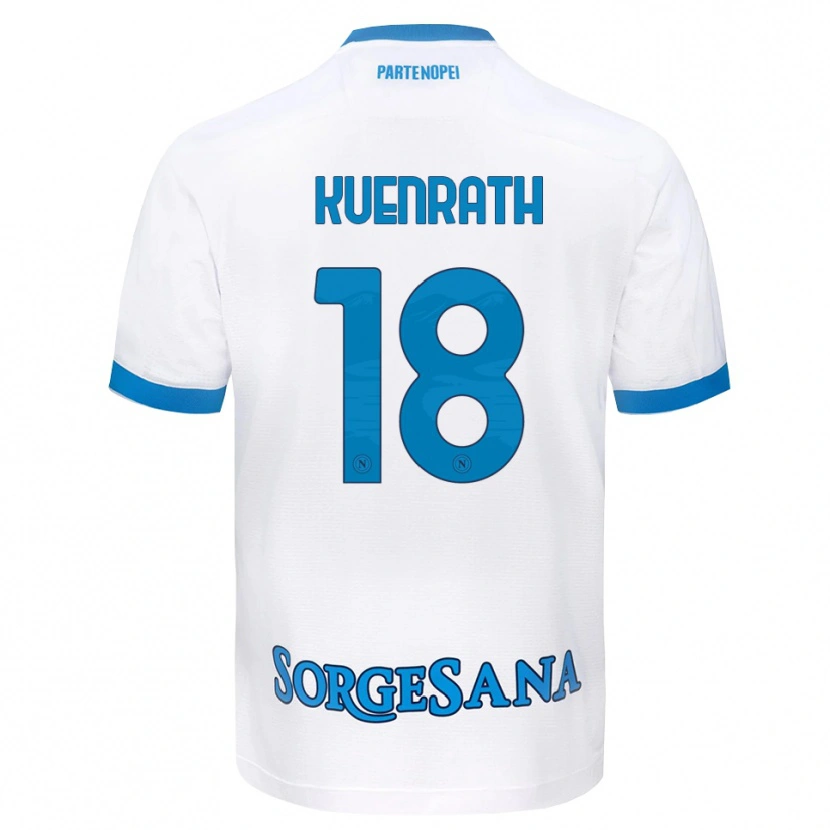 Danxen Kvinder Melanie Kuenrath #18 Hvid Himmelblå Udebane Spillertrøjer 2026/27 Trøje T-Shirt