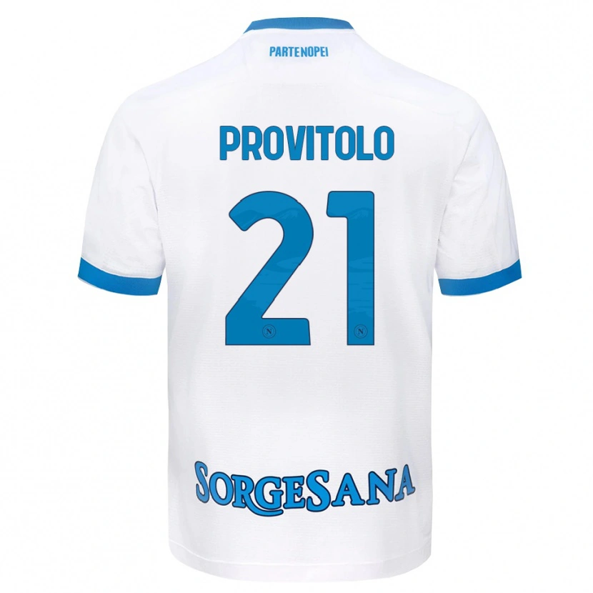 Danxen Kvinder Vincenzo Provitolo #21 Hvid Himmelblå Udebane Spillertrøjer 2026/27 Trøje T-Shirt