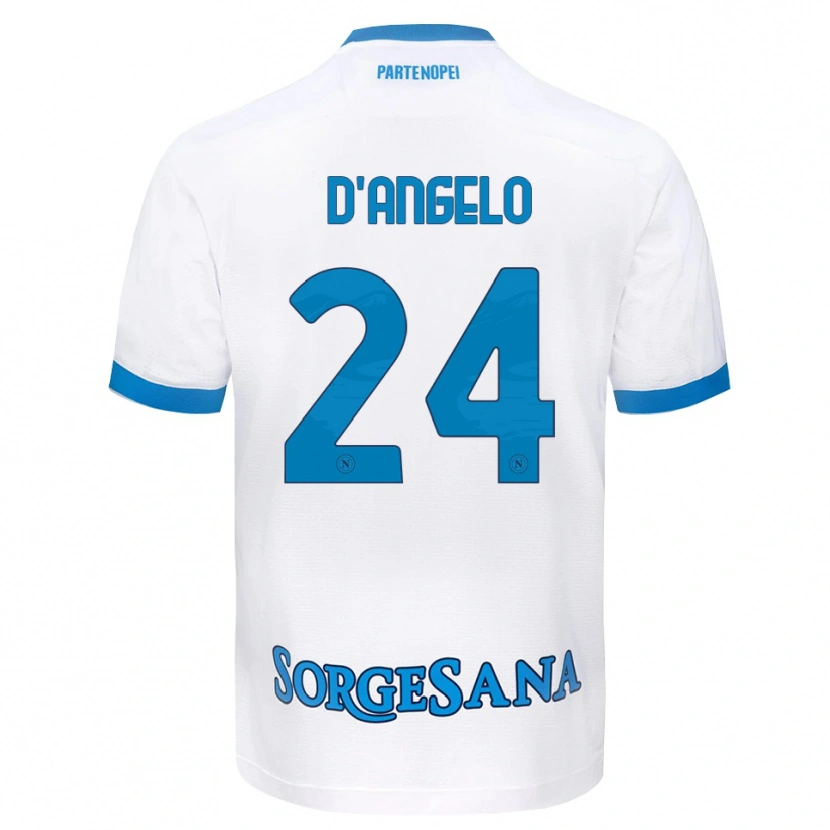 Danxen Kvinder Alessia D'angelo #24 Hvid Himmelblå Udebane Spillertrøjer 2026/27 Trøje T-Shirt