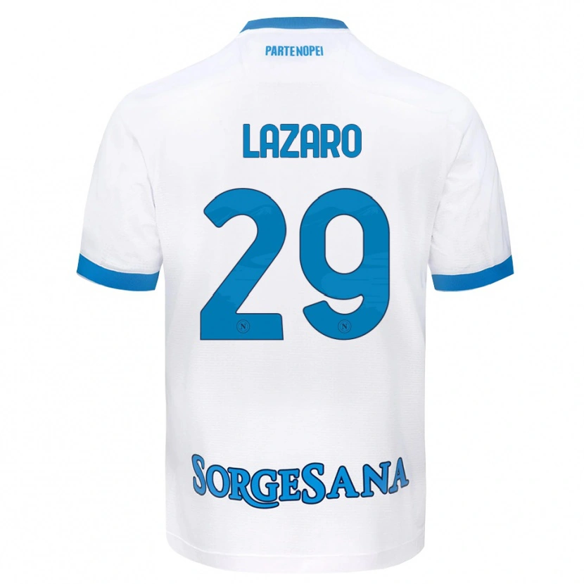 Danxen Kvinder Paloma Lázaro #29 Hvid Himmelblå Udebane Spillertrøjer 2026/27 Trøje T-Shirt