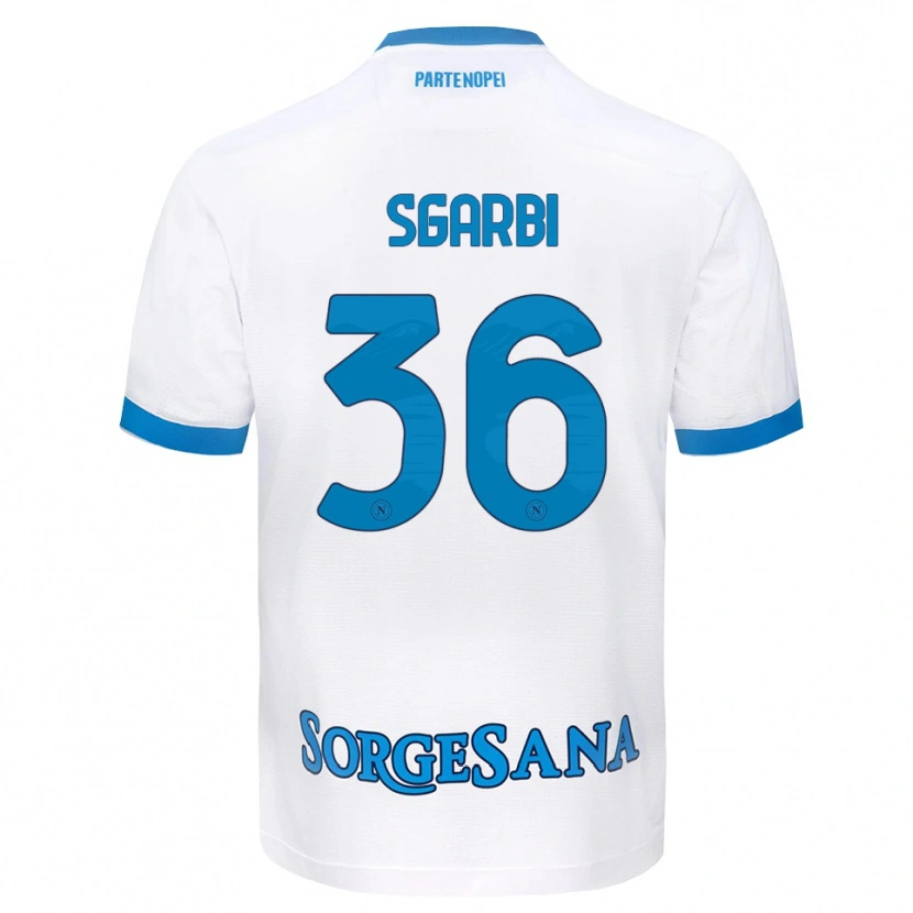 Danxen Kvinder Lorenzo Sgarbi #36 Hvid Himmelblå Udebane Spillertrøjer 2026/27 Trøje T-Shirt
