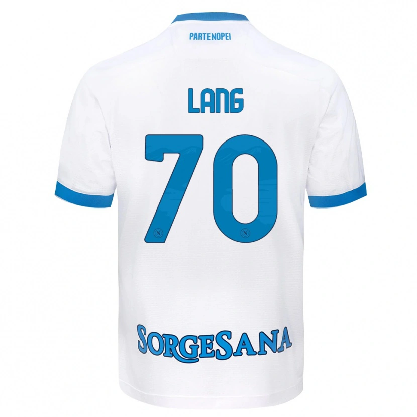 Danxen Kvinder Noa Lang #70 Hvid Himmelblå Udebane Spillertrøjer 2026/27 Trøje T-Shirt