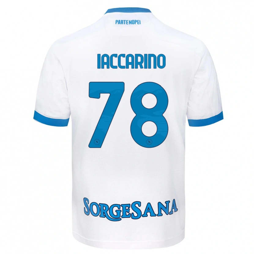 Danxen Kvinder Gennaro Iaccarino #78 Hvid Himmelblå Udebane Spillertrøjer 2026/27 Trøje T-Shirt