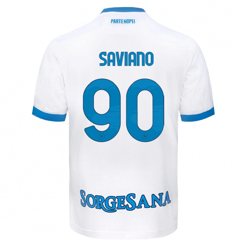 Danxen Kvinder Raffaele Saviano #90 Hvid Himmelblå Udebane Spillertrøjer 2026/27 Trøje T-Shirt