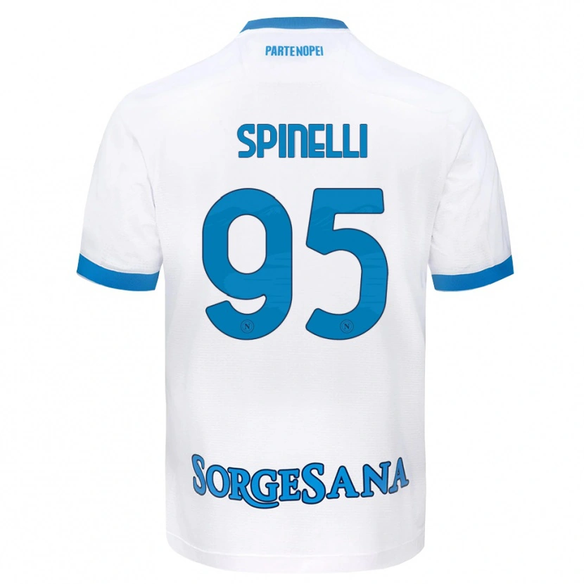 Danxen Kvinder David Spinelli #95 Hvid Himmelblå Udebane Spillertrøjer 2026/27 Trøje T-Shirt