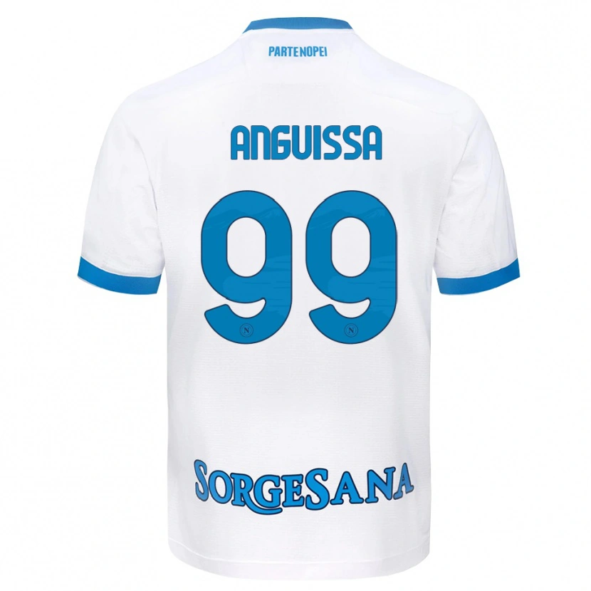 Danxen Kvinder Frank Anguissa #99 Hvid Himmelblå Udebane Spillertrøjer 2026/27 Trøje T-Shirt