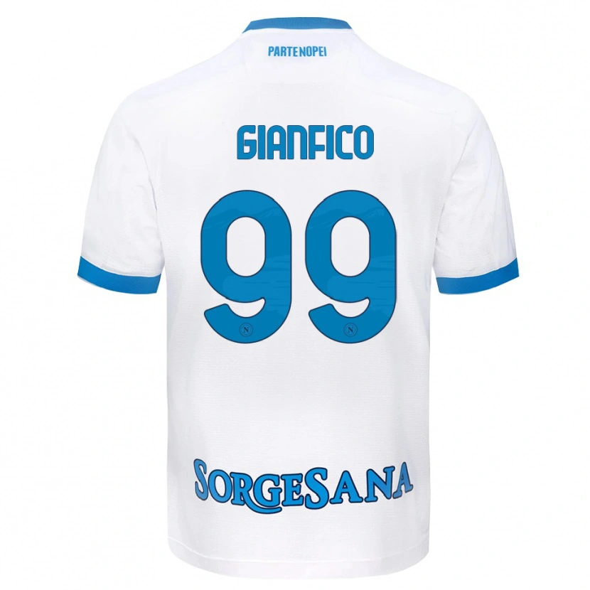 Danxen Kvinder Maria Morena Gianfico #99 Hvid Himmelblå Udebane Spillertrøjer 2026/27 Trøje T-Shirt