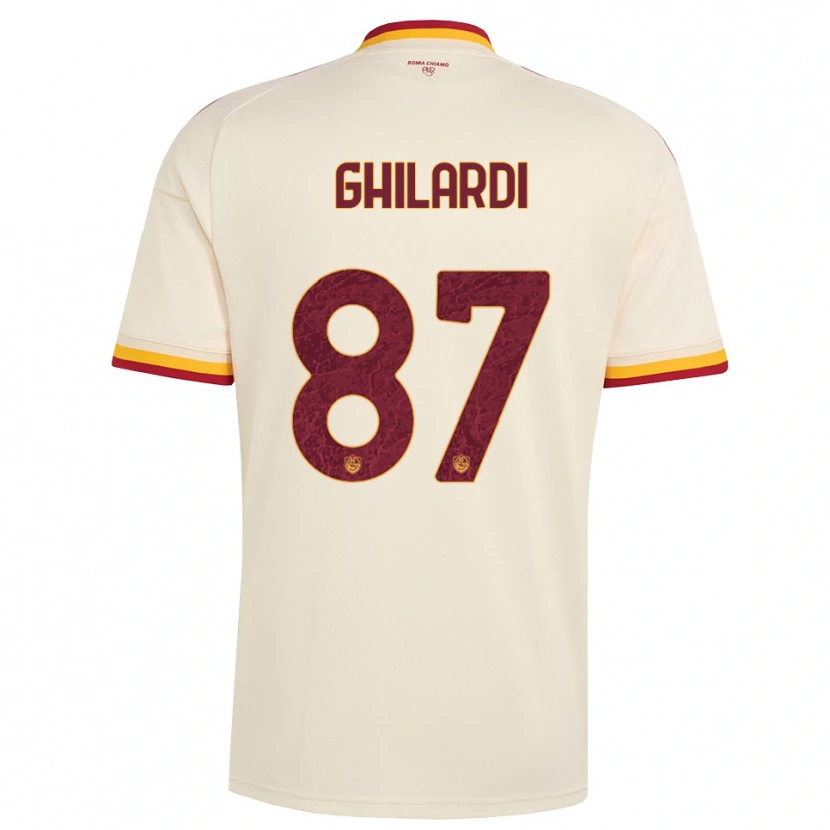 Danxen Kvinder Daniele Ghilardi #87 Champagne Rød Gul Udebane Spillertrøjer 2026/27 Trøje T-Shirt