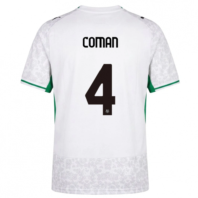 Danxen Kvinder Rareș Coman #4 Hvid Sort Grøn Udebane Spillertrøjer 2026/27 Trøje T-Shirt