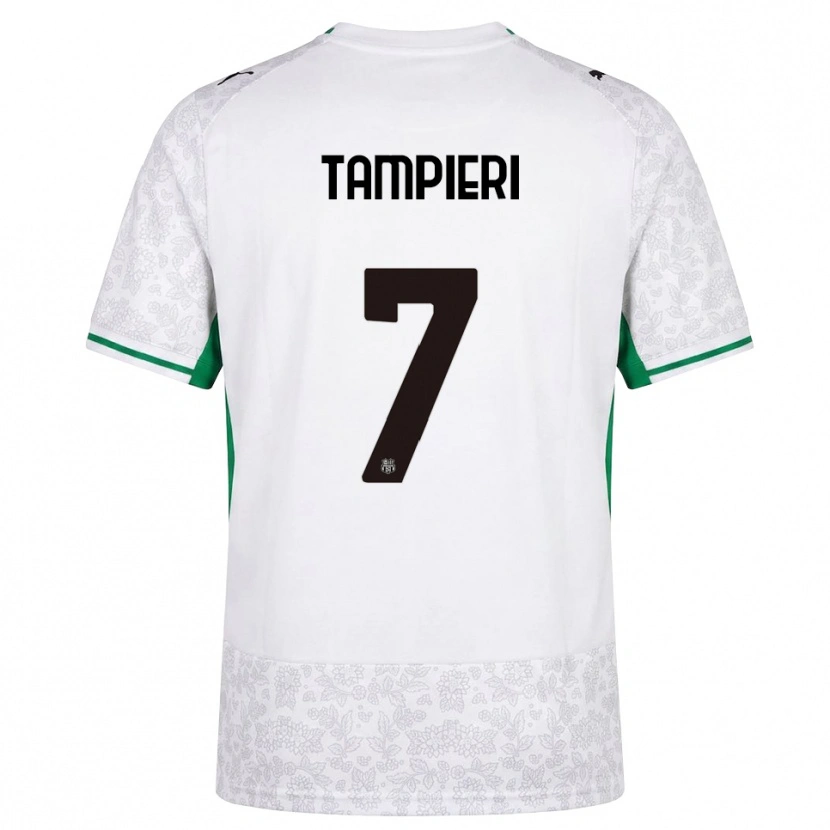 Danxen Kvinder Diego Tampieri #7 Hvid Sort Grøn Udebane Spillertrøjer 2026/27 Trøje T-Shirt