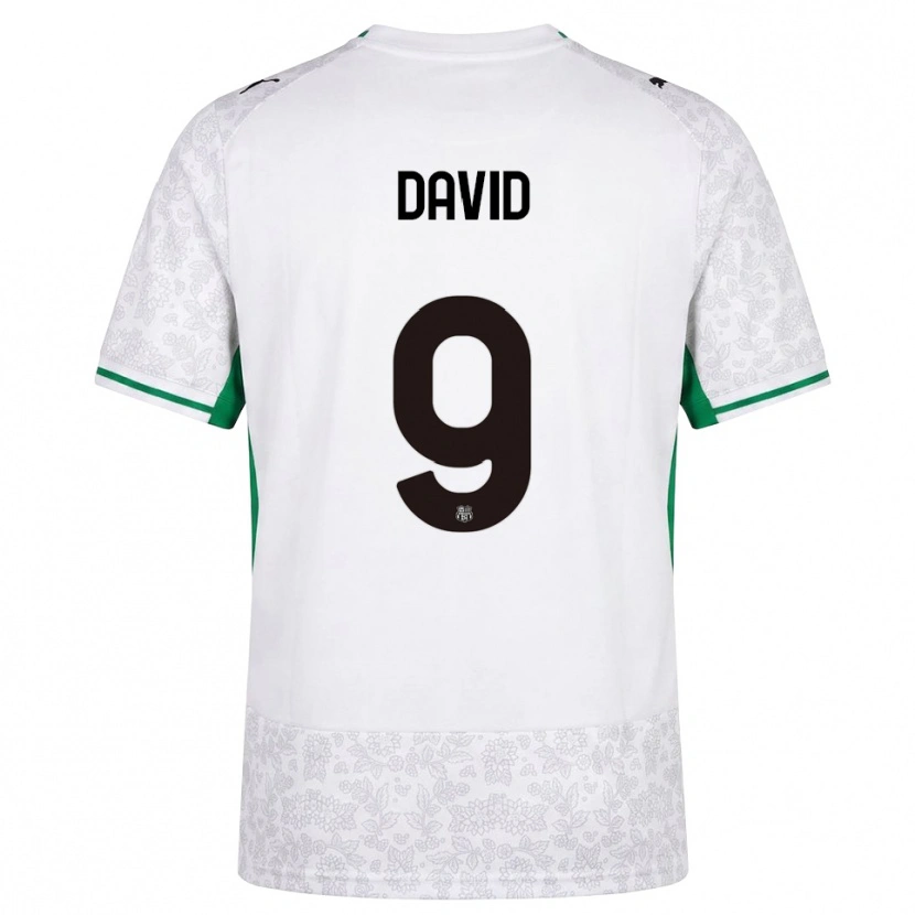 Danxen Kvinder Mario David #9 Hvid Sort Grøn Udebane Spillertrøjer 2026/27 Trøje T-Shirt