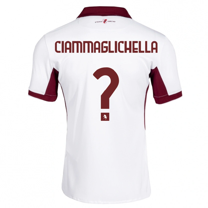Danxen Kvinder Aaron Ciammaglichella #0 Bordeaux Hvid Rød Udebane Spillertrøjer 2026/27 Trøje T-Shirt