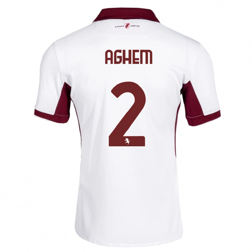Danxen Kvinder Brigitta Aghem #2 Bordeaux Hvid Rød Udebane Spillertrøjer 2026/27 Trøje T-Shirt