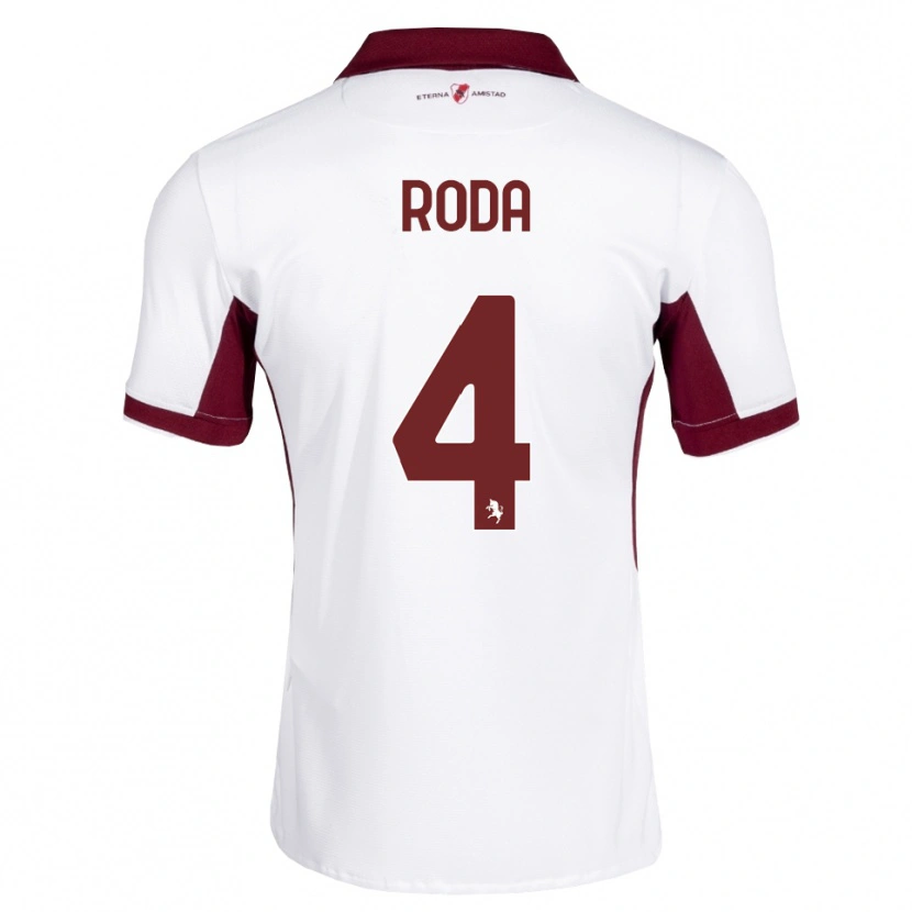 Danxen Kvinder Alex Roda #4 Bordeaux Hvid Rød Udebane Spillertrøjer 2026/27 Trøje T-Shirt