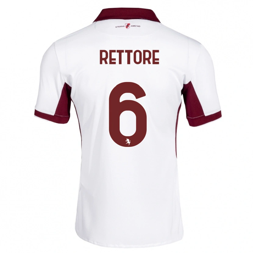 Danxen Kvinder Mirko Rettore #6 Bordeaux Hvid Rød Udebane Spillertrøjer 2026/27 Trøje T-Shirt