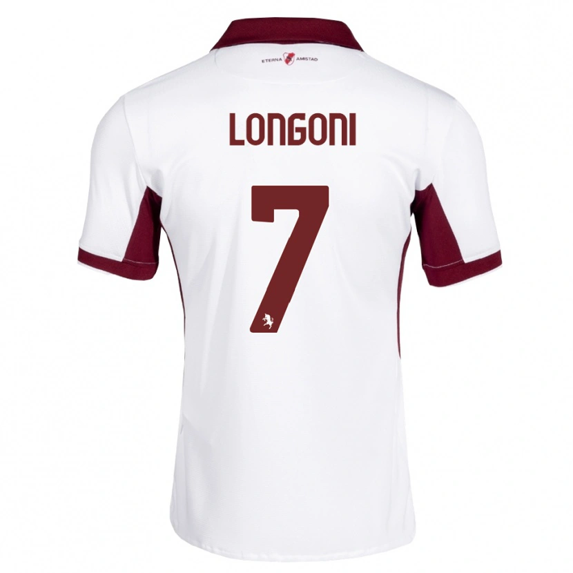 Danxen Kvinder Marco Longoni #7 Bordeaux Hvid Rød Udebane Spillertrøjer 2026/27 Trøje T-Shirt