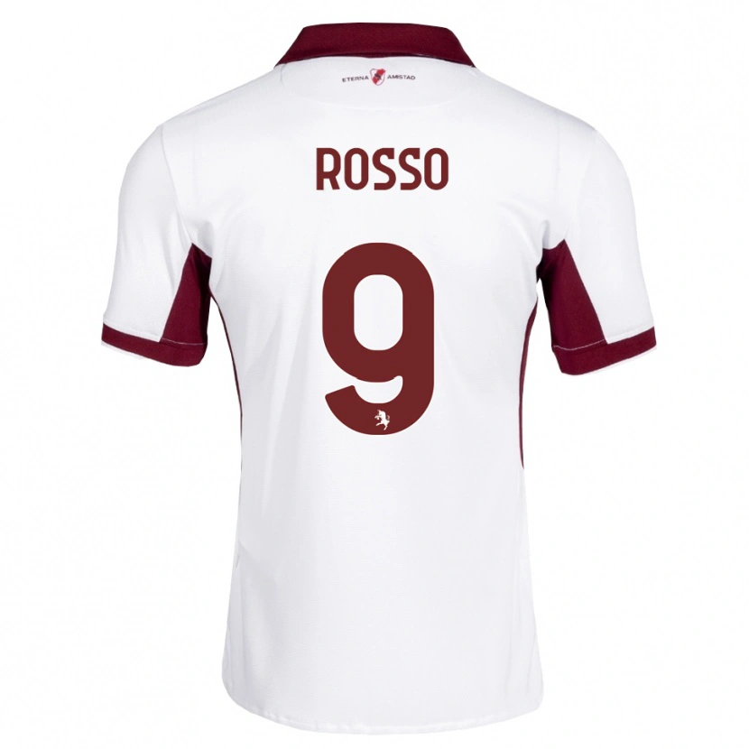 Danxen Kvinder Eleonora Rosso #9 Bordeaux Hvid Rød Udebane Spillertrøjer 2026/27 Trøje T-Shirt