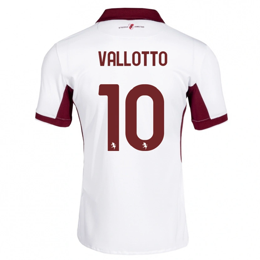 Danxen Kvinder Greta Vallotto #10 Bordeaux Hvid Rød Udebane Spillertrøjer 2026/27 Trøje T-Shirt